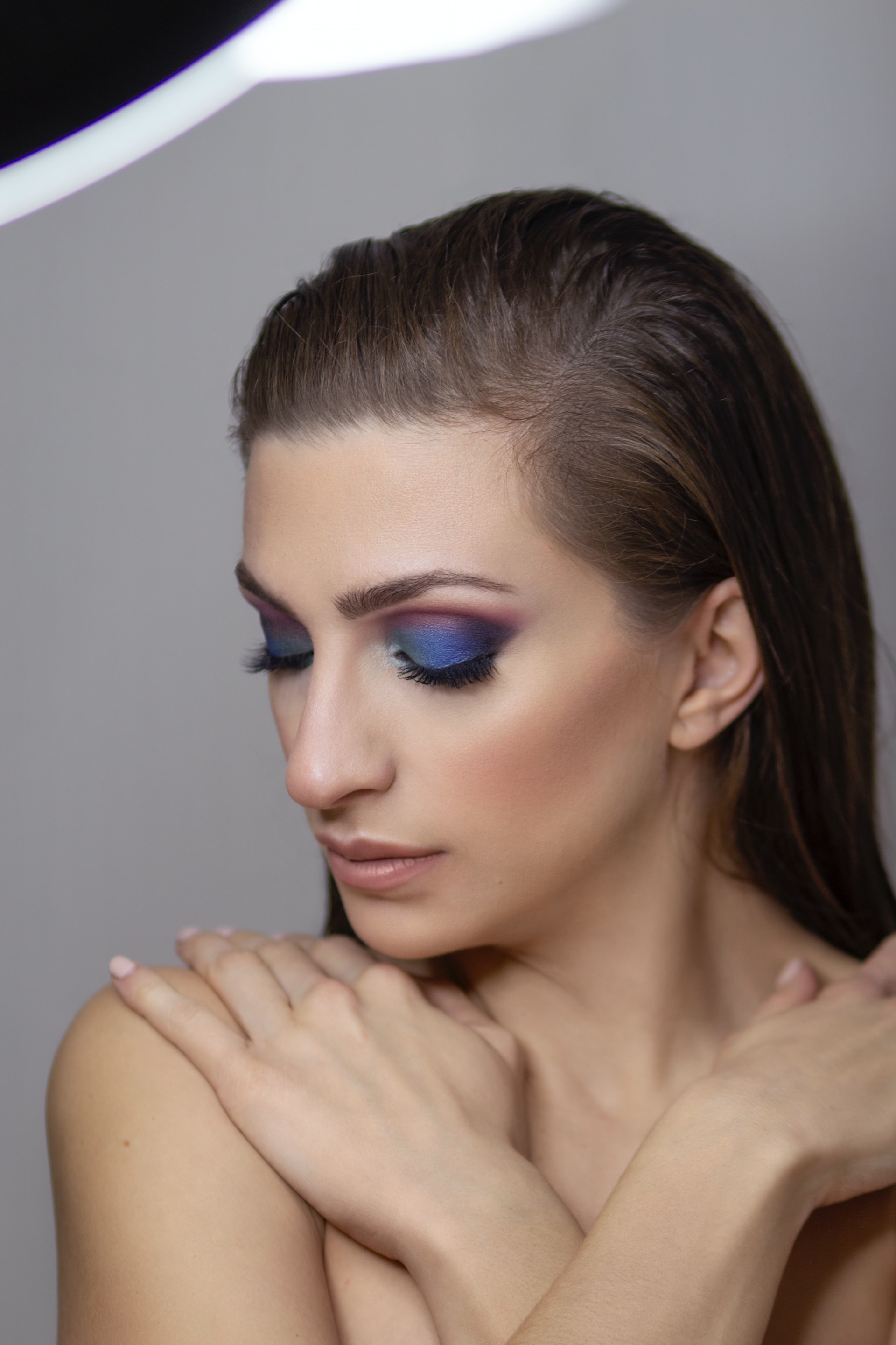 Close-up of natural, dewy skin